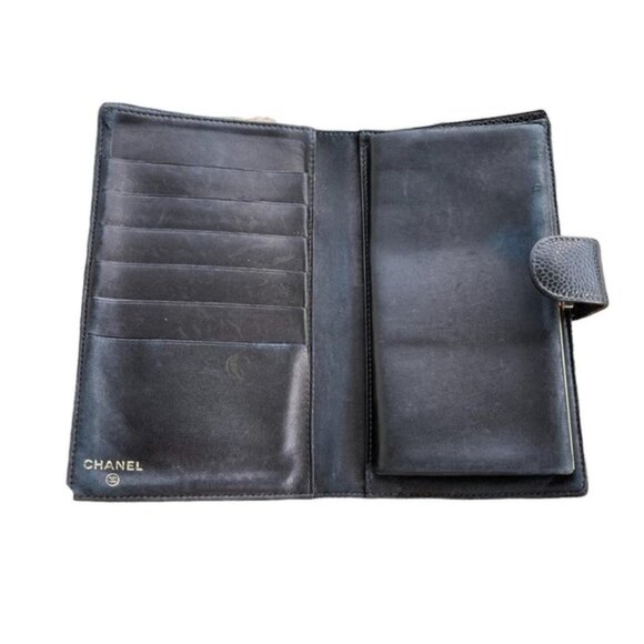 🖤 Chanel Timeless CC French Caviar Leather Long Wallet Black Authentic - Picture 6 of 8